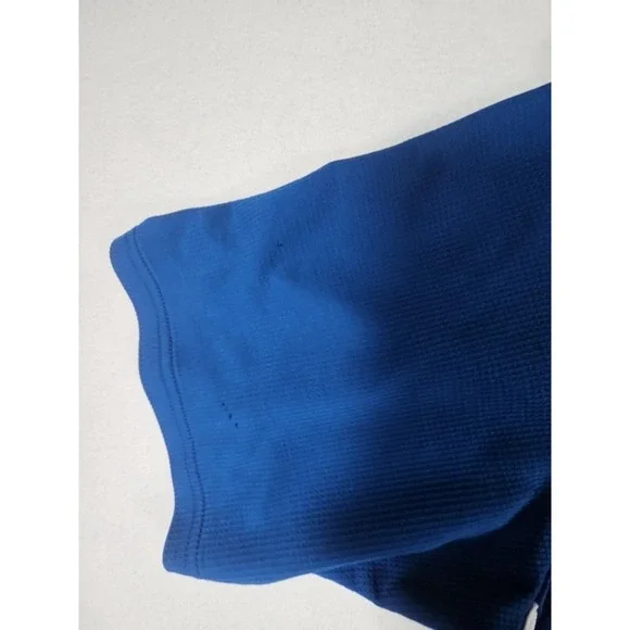 Y2K Nike Dri Fit Golf Polo Shirt Waffle Knit Blue/White Mens Large - Picture 13 of 14